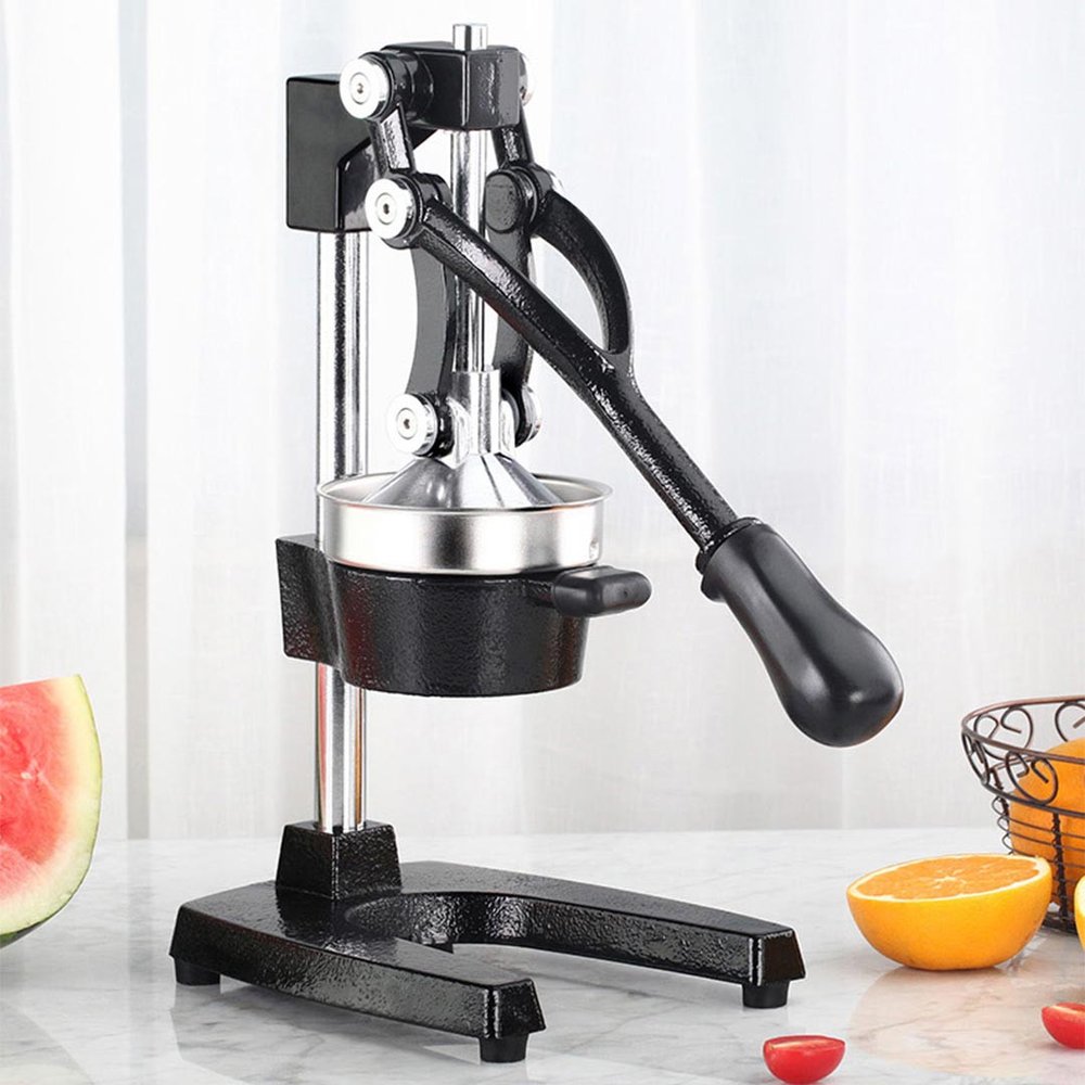 7" Black And Silver Stainless Steel Manual Juicer - SKU 568983