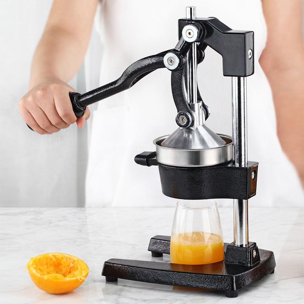 7" Black And Silver Stainless Steel Manual Juicer - SKU 568983