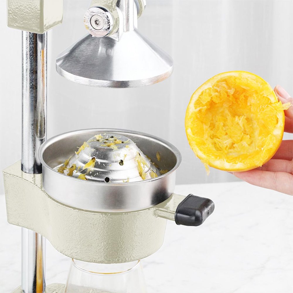 7" White Black And Silver Stainless Steel Manual Juicer