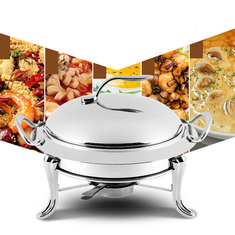 11" Silver Stainless Steel Chafing Dish With Stand