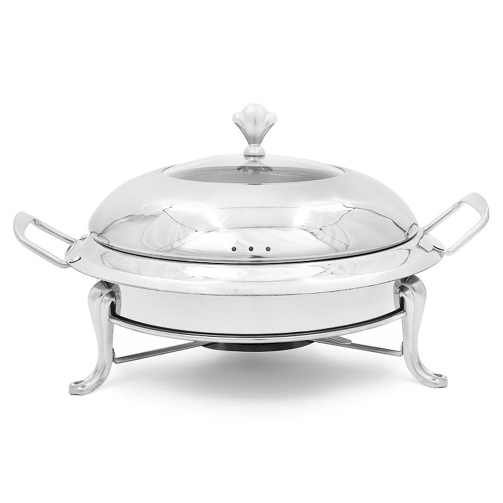 11" Silver Stainless Steel Chafing Dish With Stand