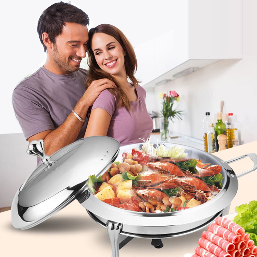 11" Silver Stainless Steel Chafing Dish With Stand