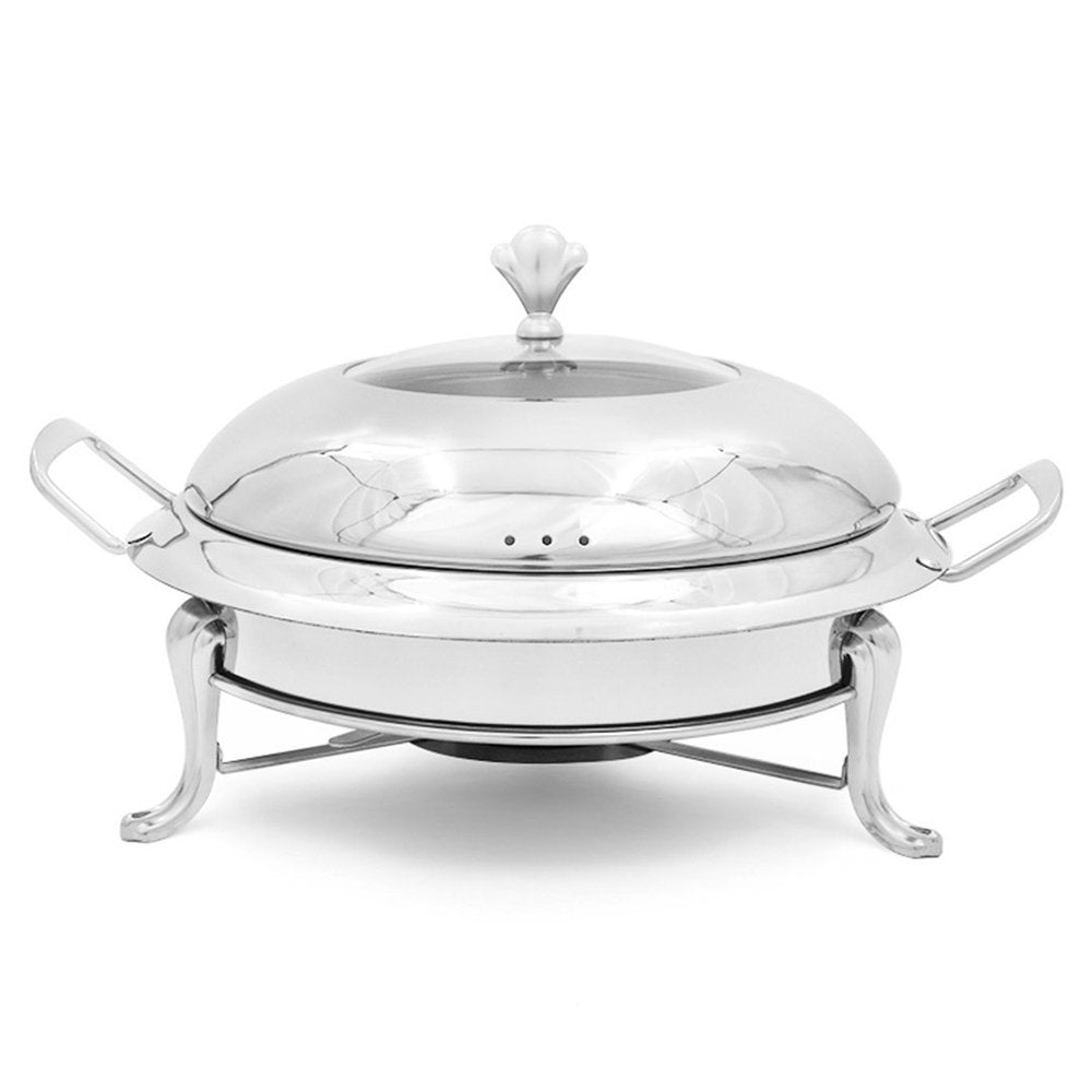 11" Silver Stainless Steel Chafing Dish With Stand