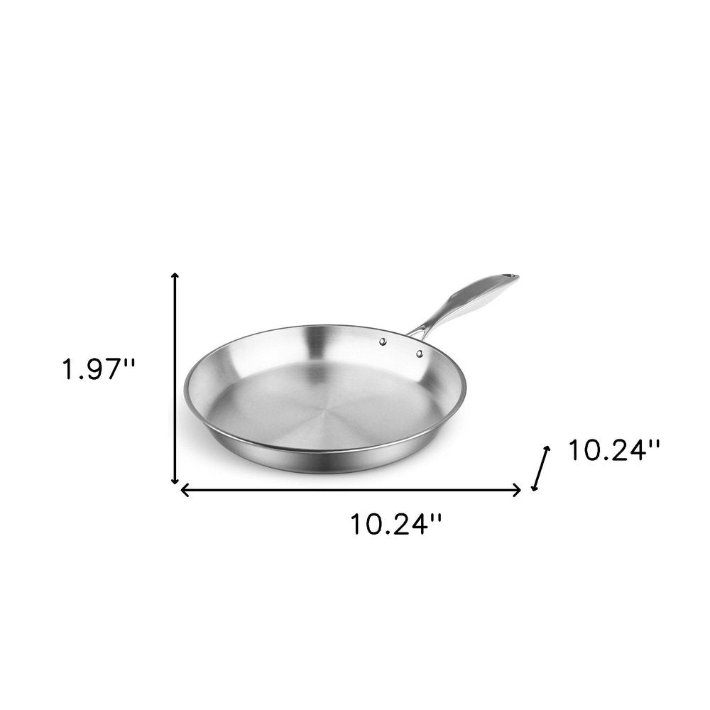 10" Silver Stainless Steel Frying Pan