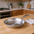 13" Silver Stainless Steel Frying Pan