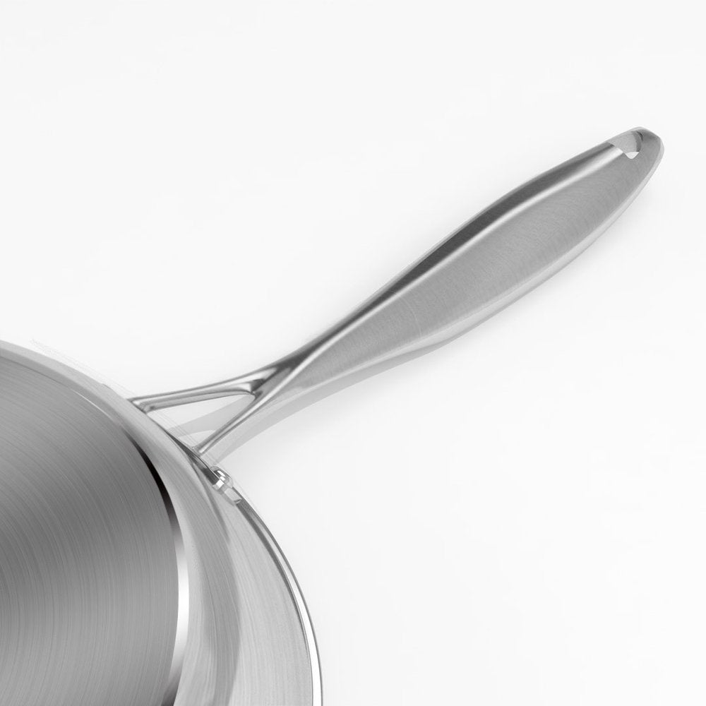 14" Silver Stainless Steel Frying Pan