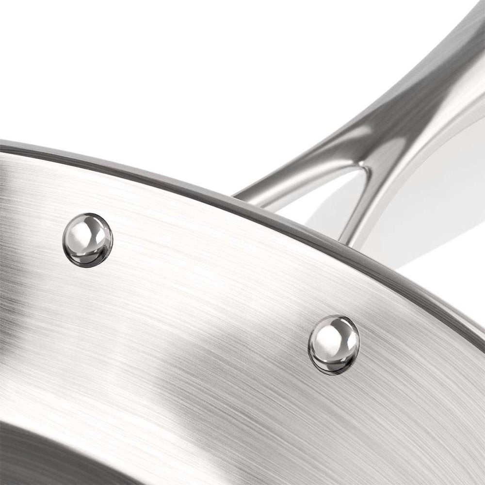 14" Silver Stainless Steel Frying Pan