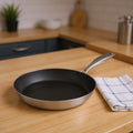 11" Black And Silver Stainless Steel Frying Pan
