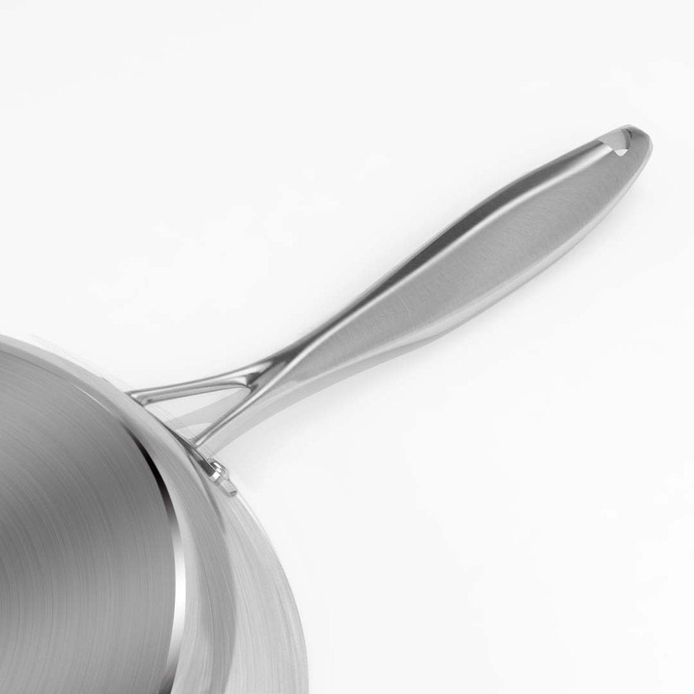 11" Black And Silver Stainless Steel Frying Pan