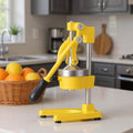 7" Yellow Black And Silver Stainless Steel Manual Juicer