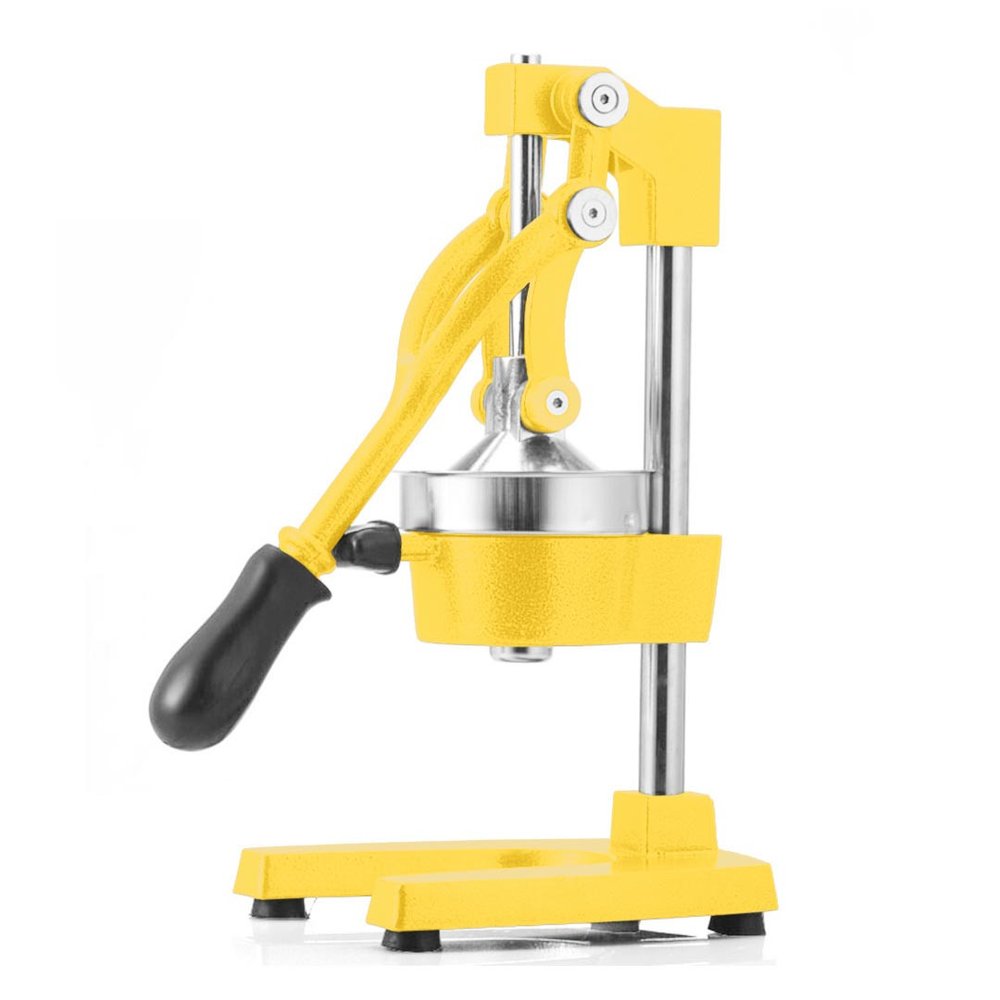 7" Yellow Black And Silver Stainless Steel Manual Juicer