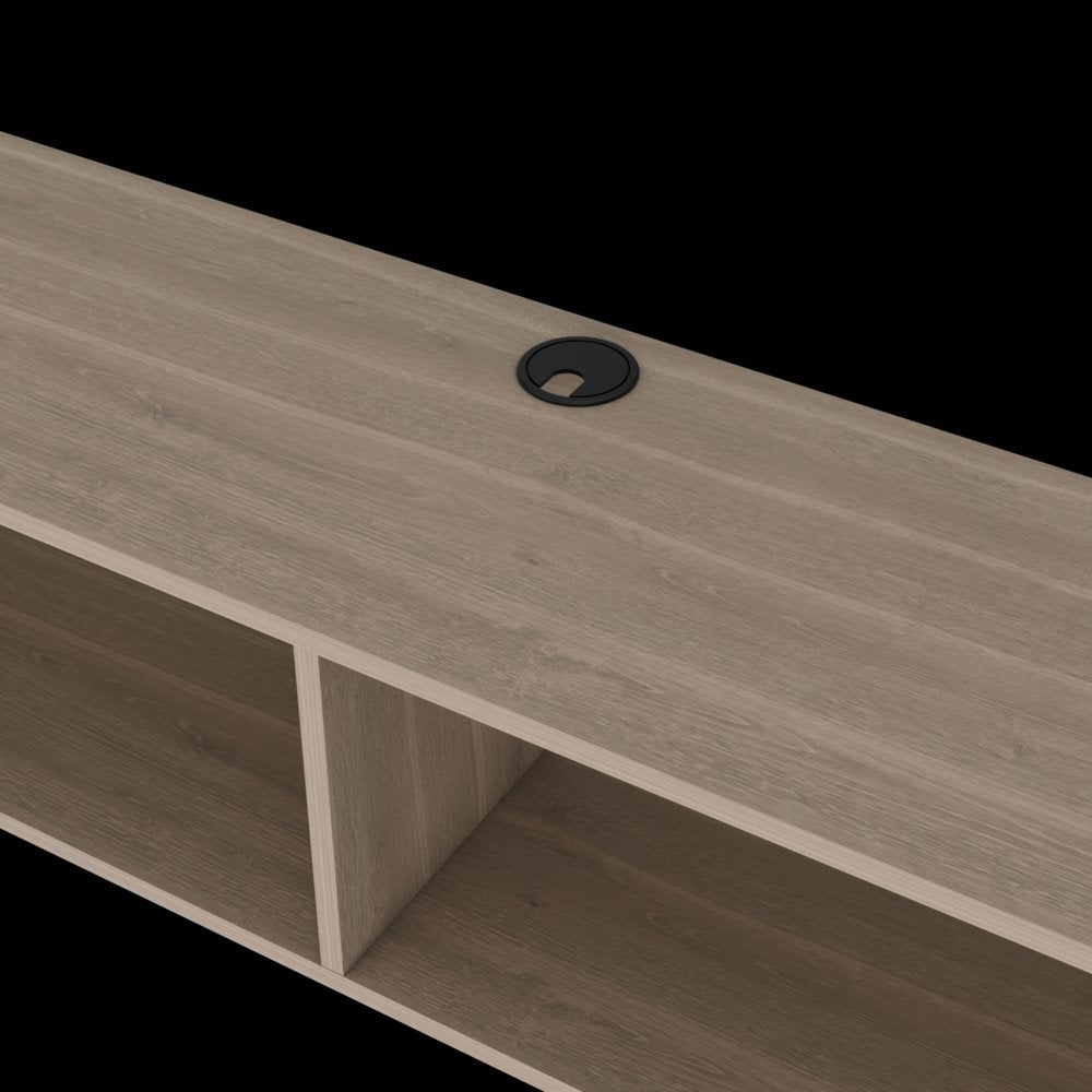 59" Beige Floating Mount TV Stand photographed against a dark studio background in beige.