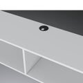 59" White Floating Mount TV Stand detail shot of the wood finish.