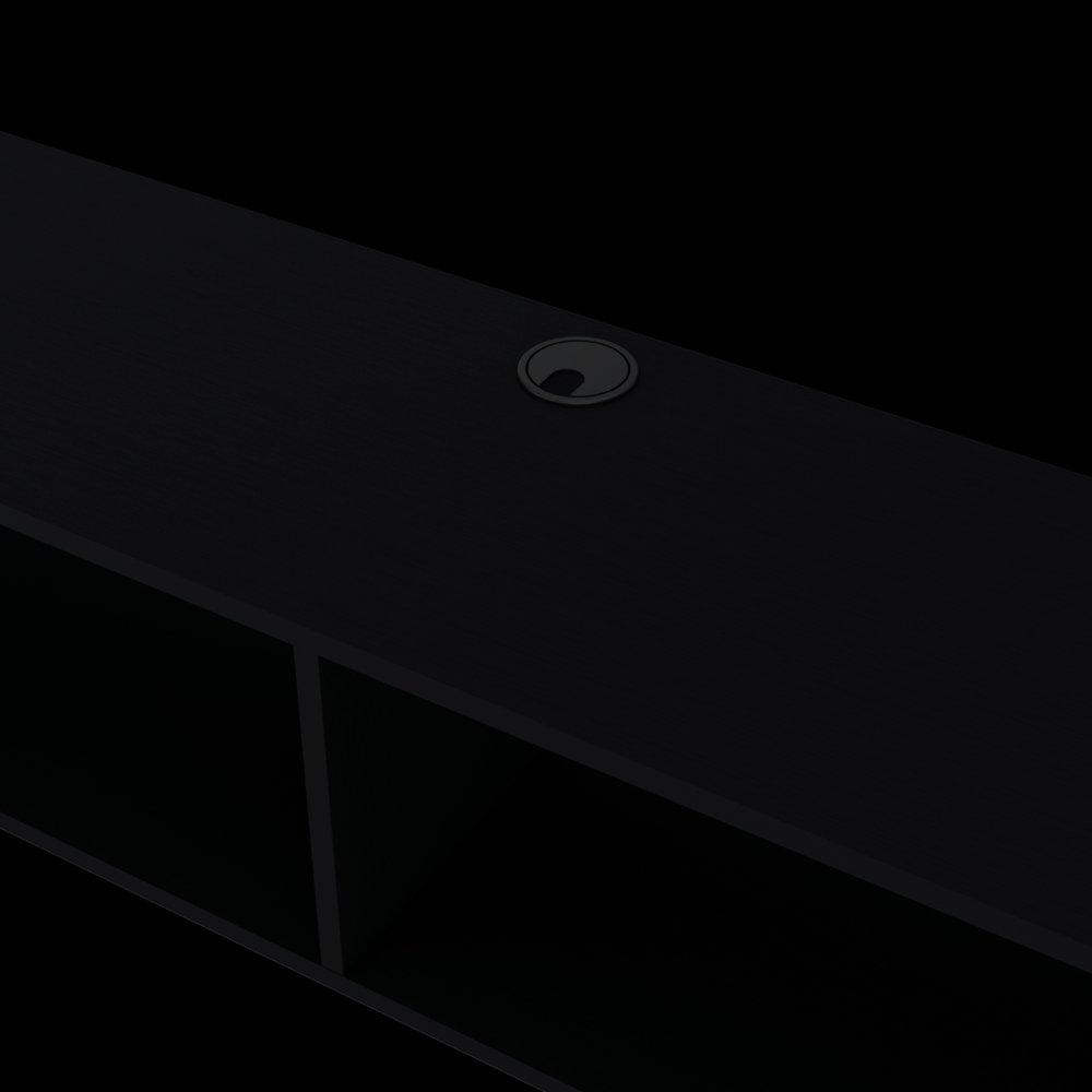 59" Black Floating Mount TV Stand photographed against a dark studio background in black.