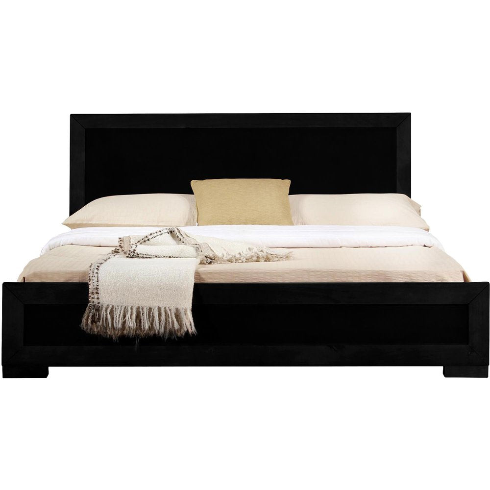 Two Piece Black Solid and Manufactured Wood Bedroom Set