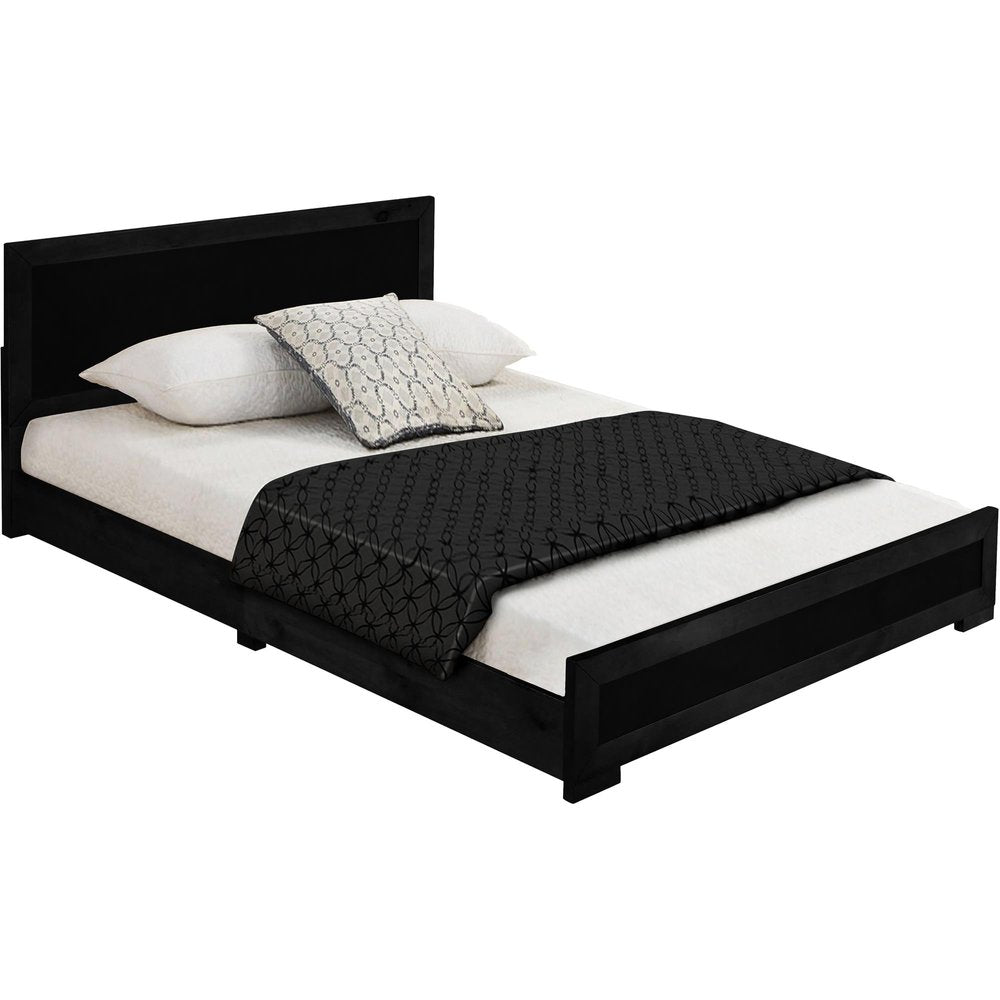 Two Piece Black Solid and Manufactured Wood Bedroom Set