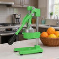 7" Green Silver And Black Stainless Steel Manual Juicer