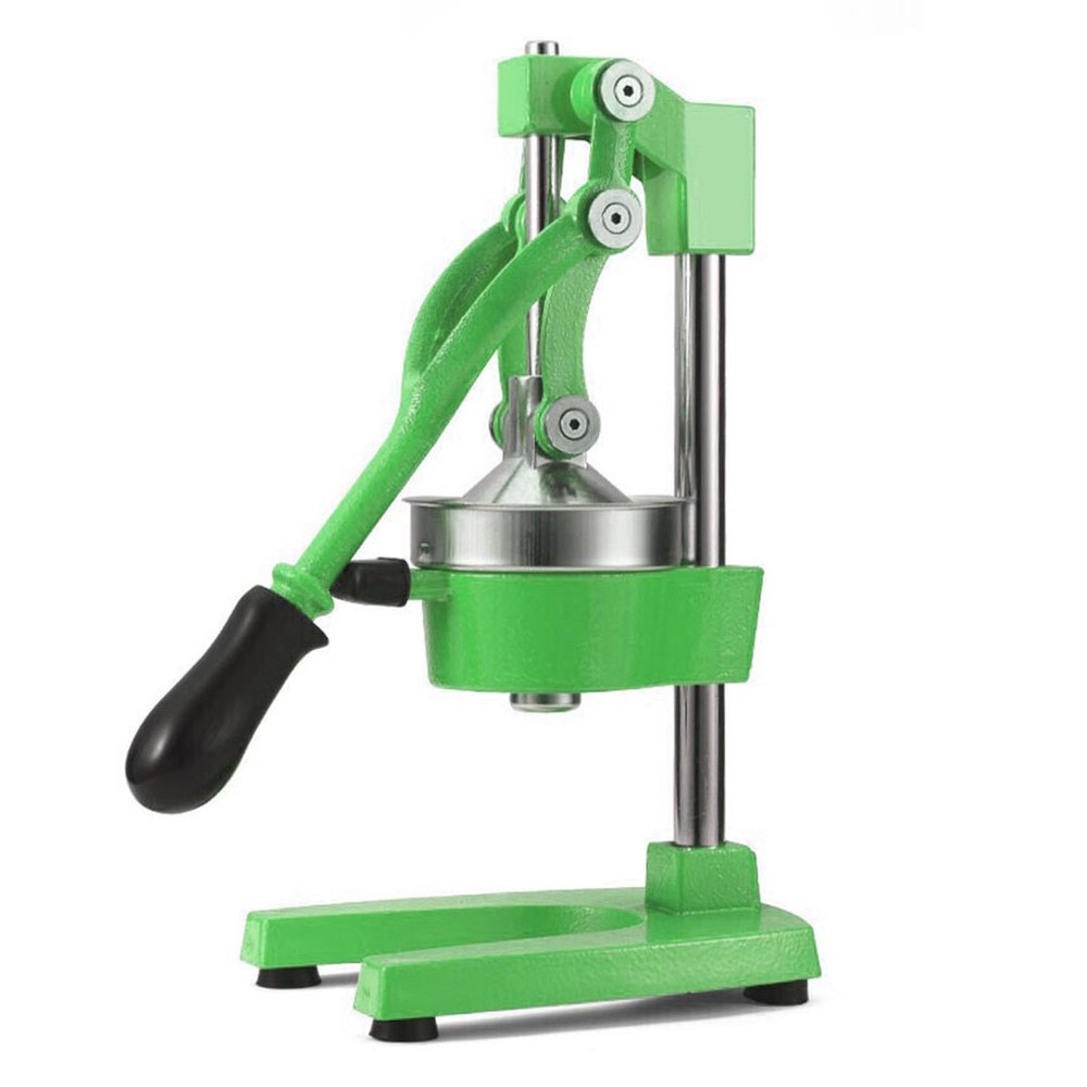 7" Green Silver And Black Stainless Steel Manual Juicer