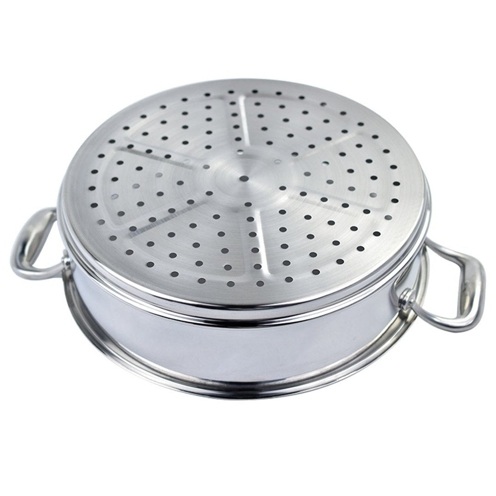 12" Silver Stainless Steel Food Steamer