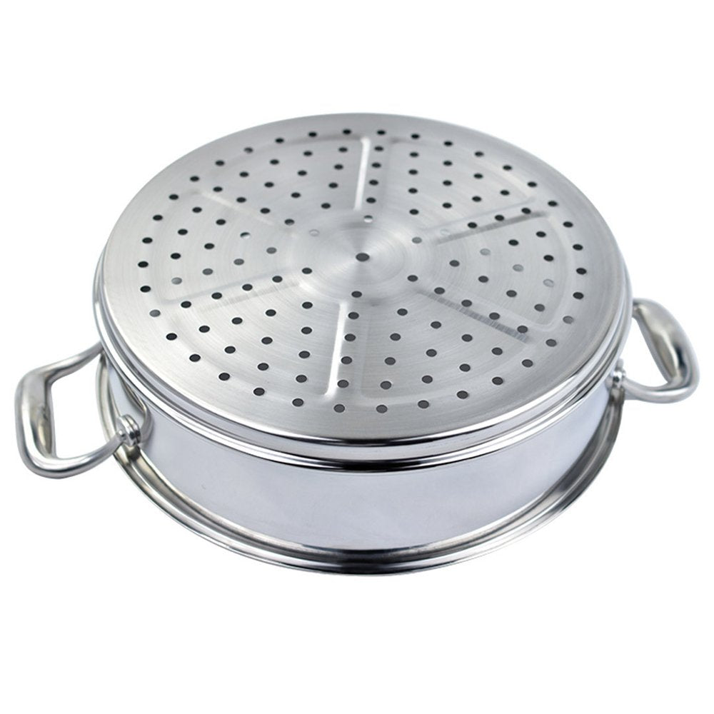 12" Silver Stainless Steel Food Steamer