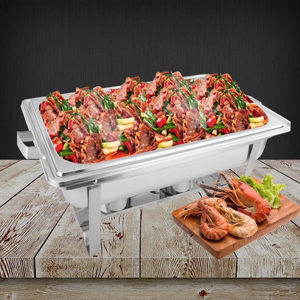 9" Silver Stainless Steel Chafing Dish With Stand - SKU 569489