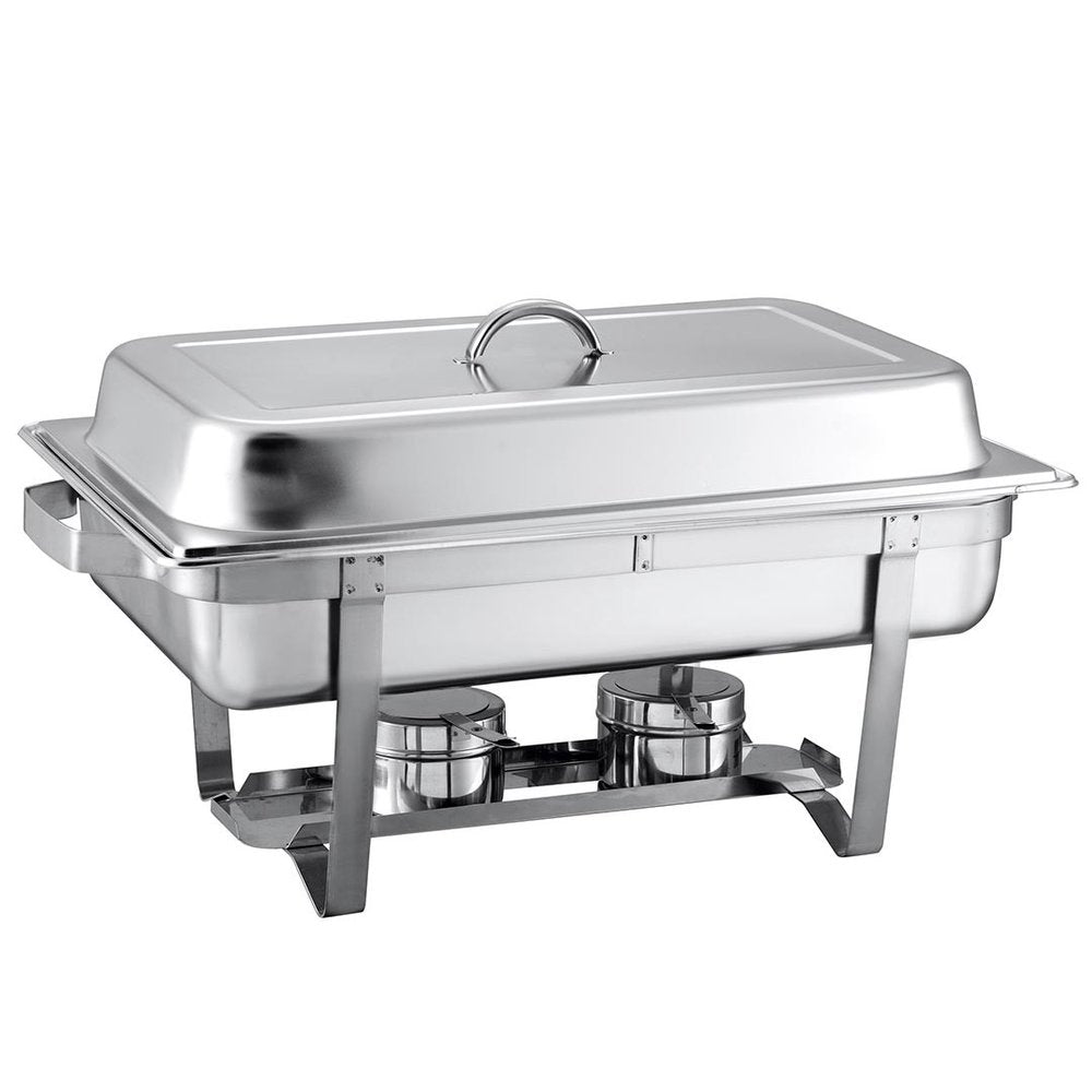 9" Silver Stainless Steel Chafing Dish With Stand - with Sturdy Stand