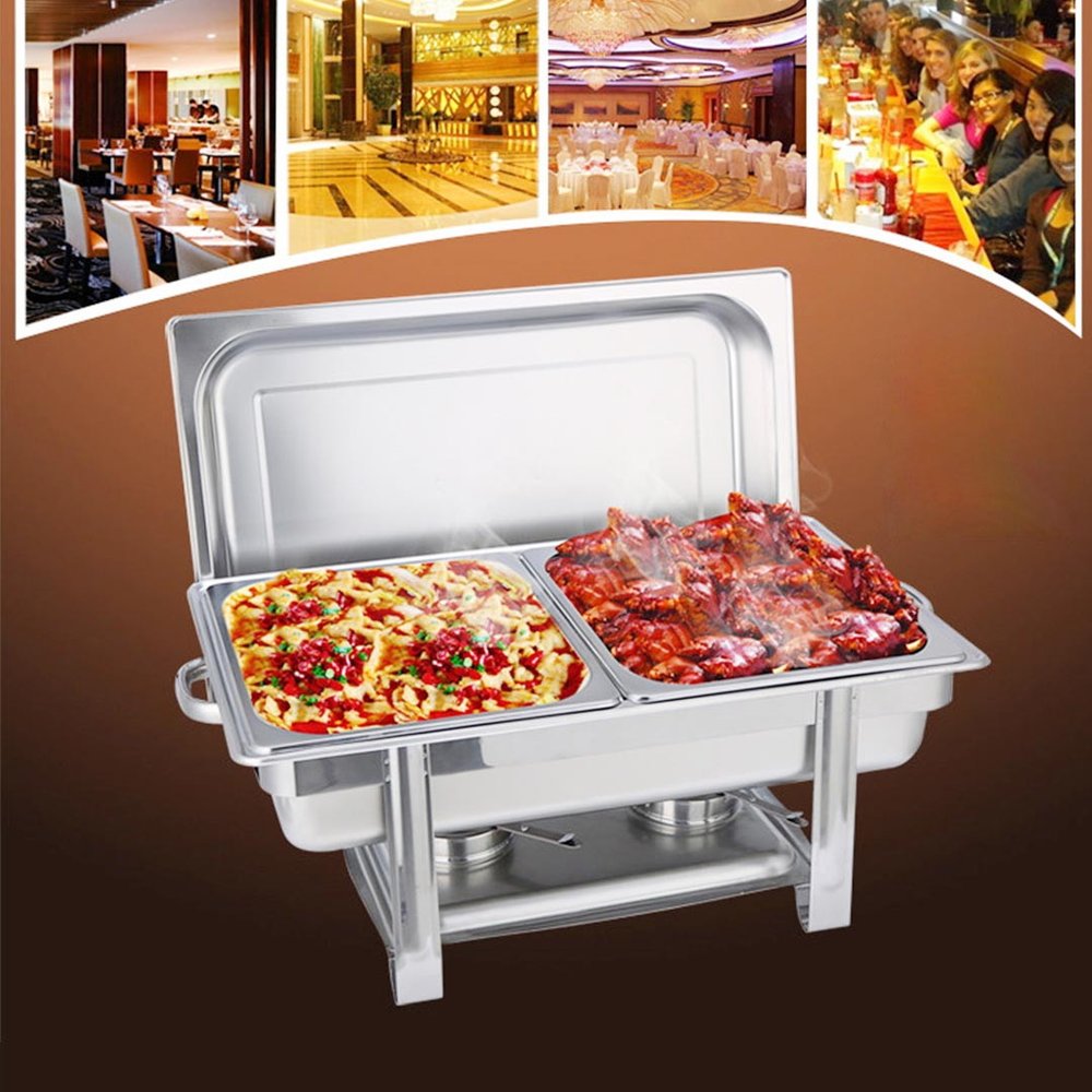9" Silver Stainless Steel Chafing Dish With Stand - SKU 569493