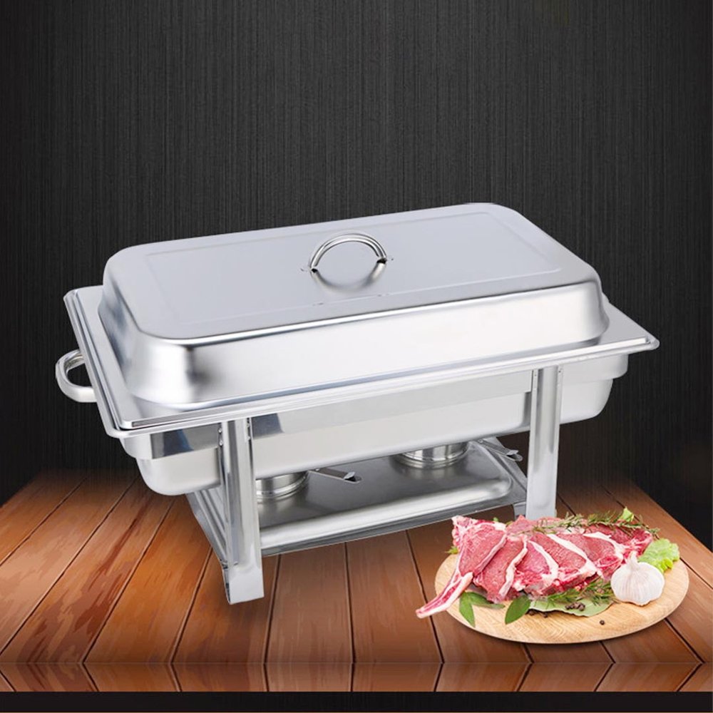 9" Silver Stainless Steel Chafing Dish With Stand - SKU 569493
