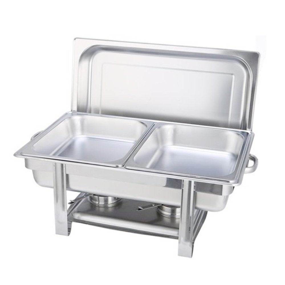 9" Silver Stainless Steel Chafing Dish With Stand - SKU 569493 on a white background