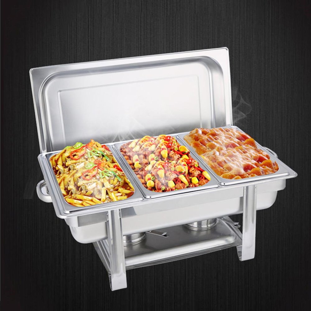 9" Silver Stainless Steel Chafing Dish With Stand - SKU 569494