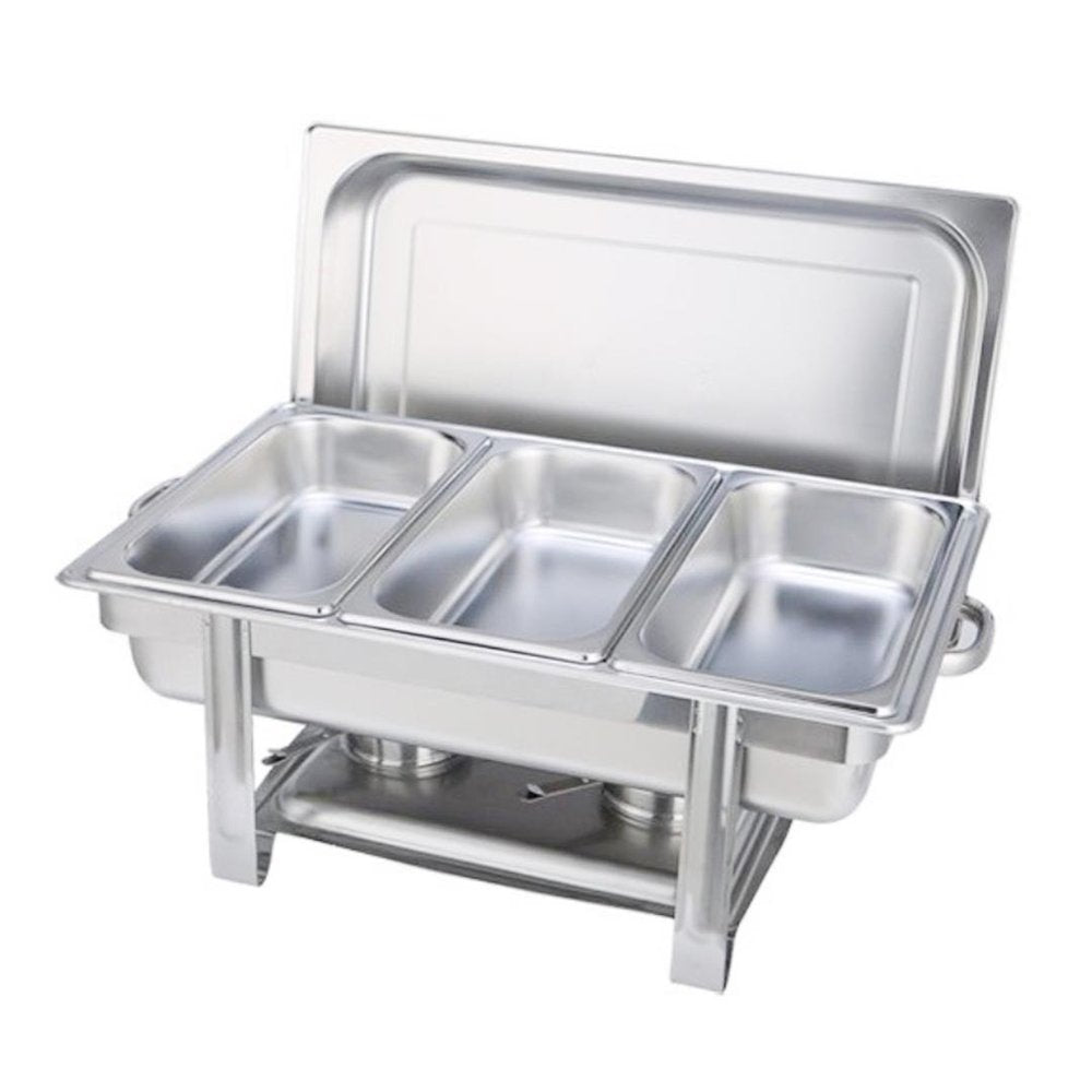 9" Silver Stainless Steel Chafing Dish With Stand - SKU 569494 on a white background