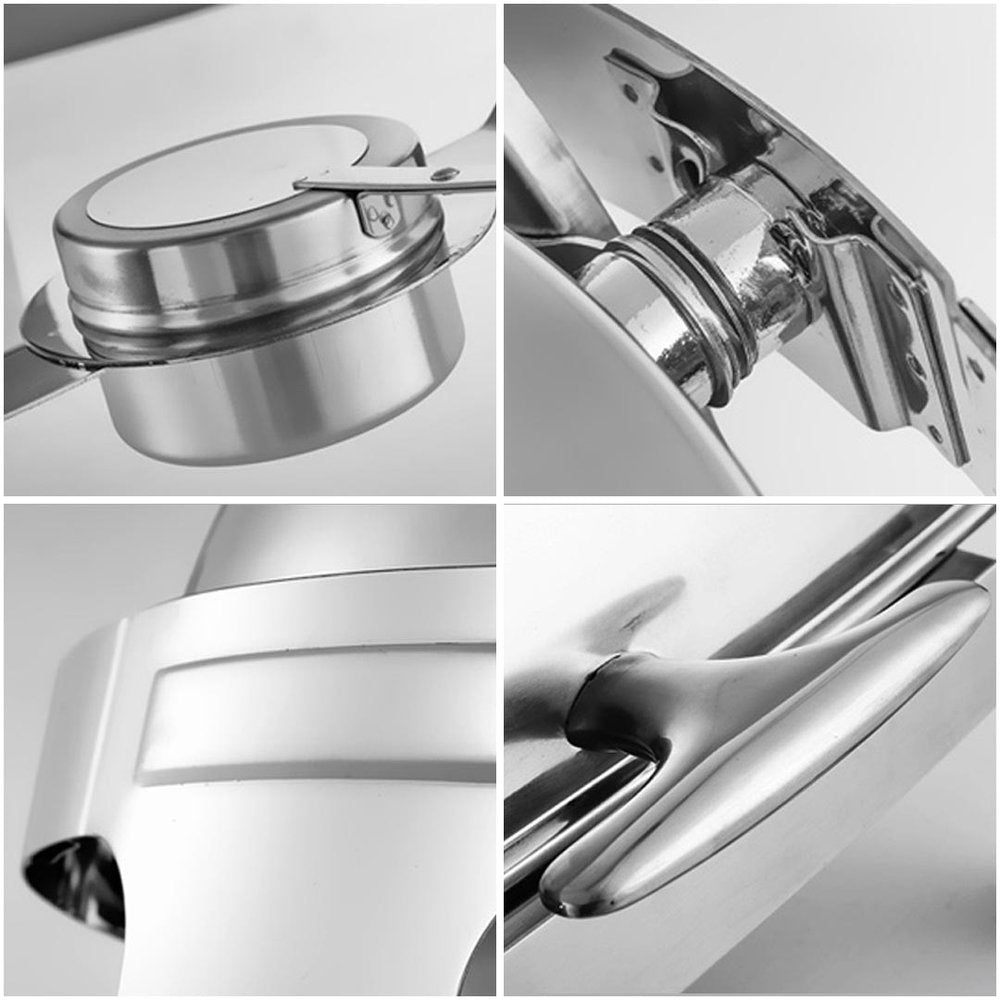 19" Silver Stainless Steel Chafing Dish With Stand