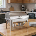 14" Silver Stainless Steel Chafing Dish With Stand