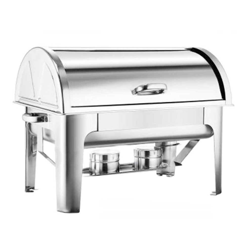 14" Silver Stainless Steel Chafing Dish With Stand