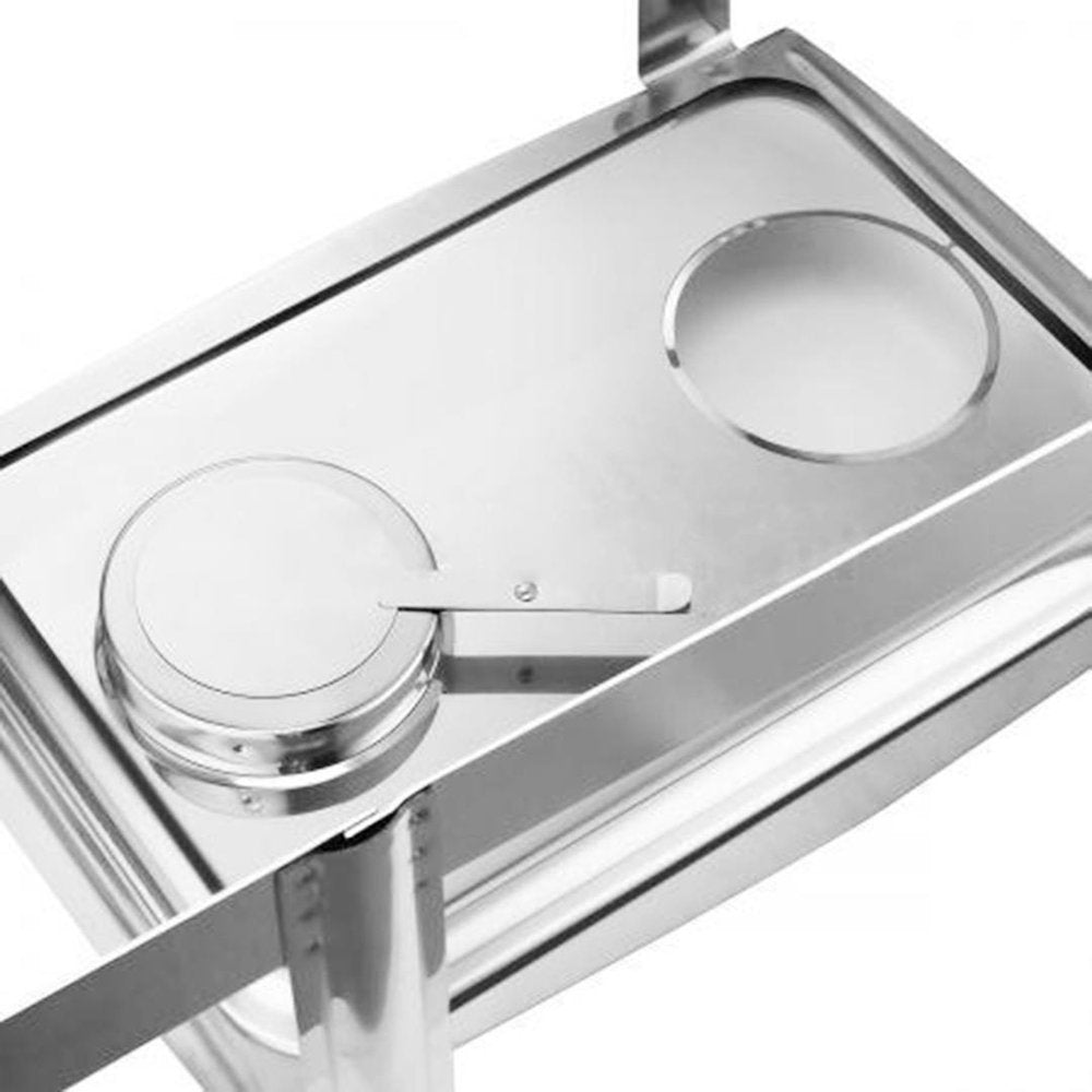 14" Silver Stainless Steel Chafing Dish With Stand