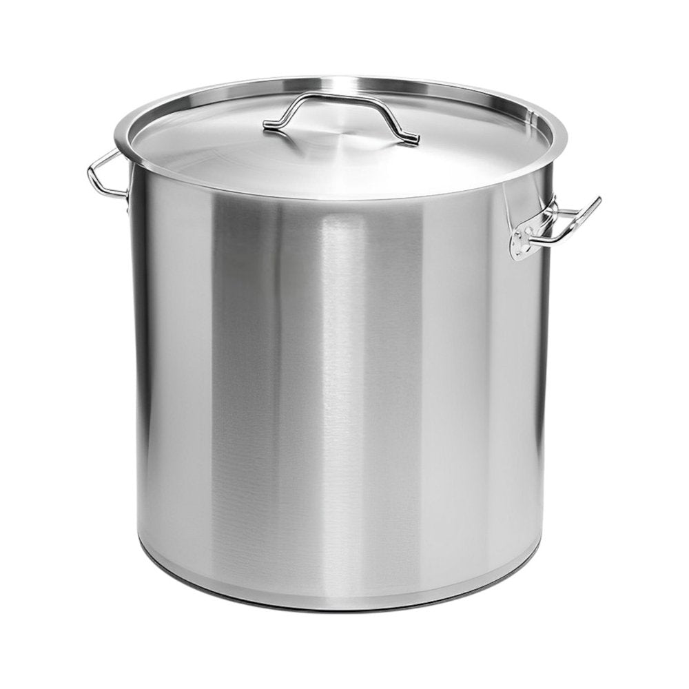 10" Silver Stainless Steel Stock Pot