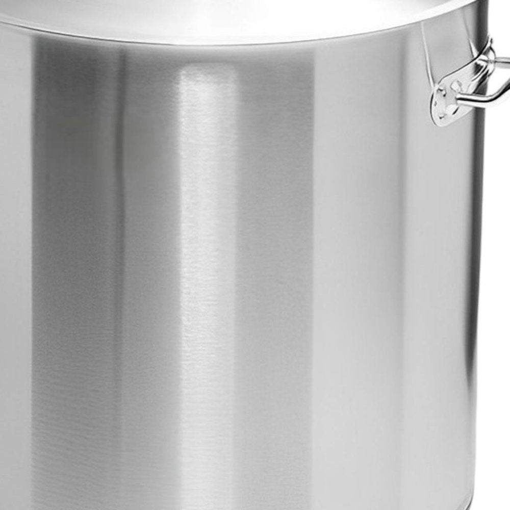 10" Silver Stainless Steel Stock Pot