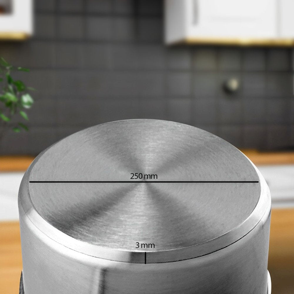 10" Silver Stainless Steel Stock Pot