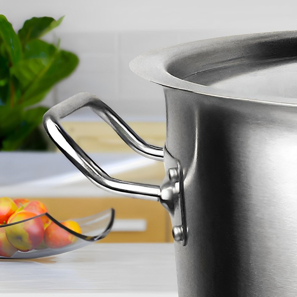 10" Silver Stainless Steel Stock Pot