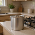 13" Silver Stainless Steel Stock Pot