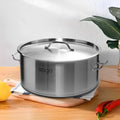 10" Silver Stainless Steel Stock Pot