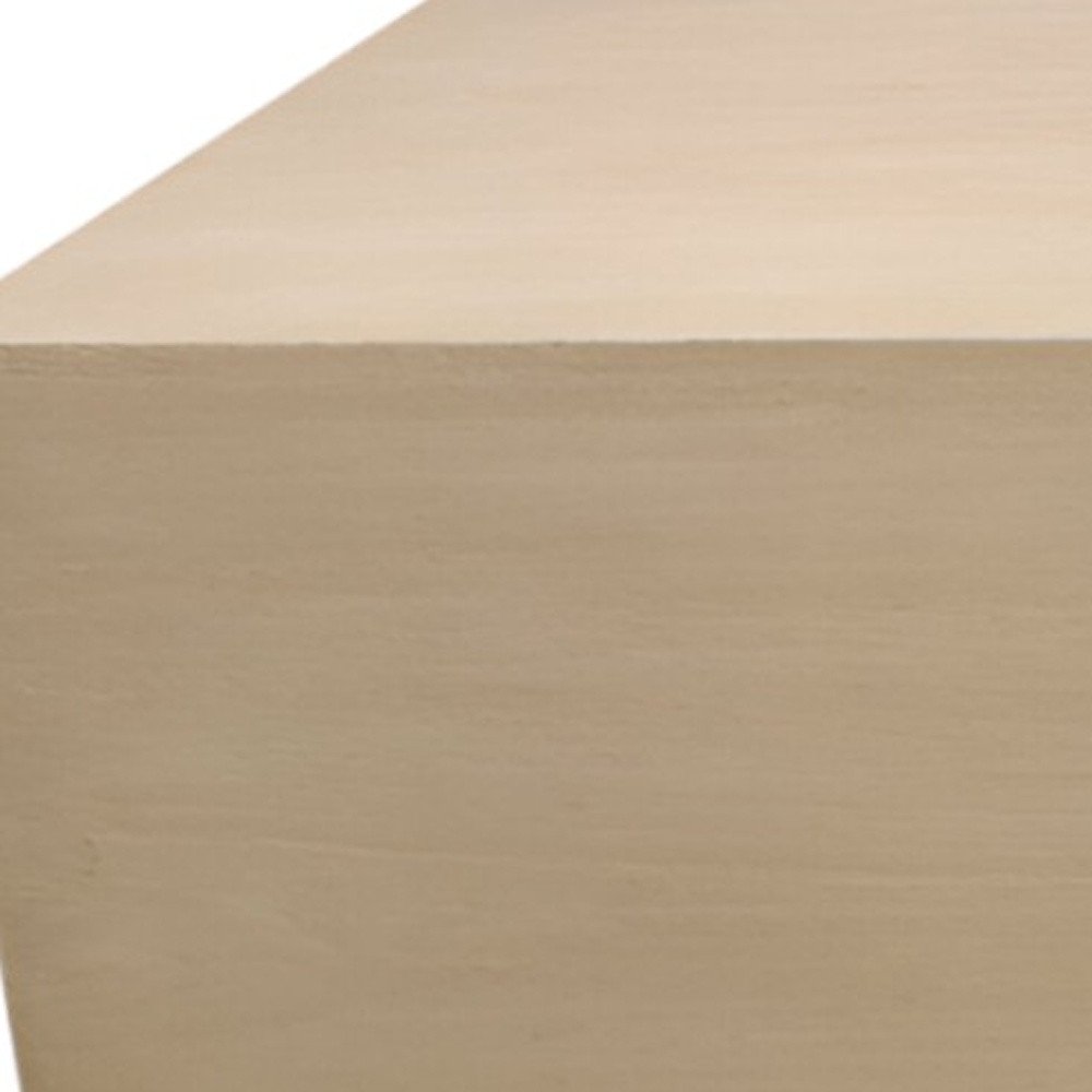 66" Natural Solid Wood Distressed Coffee Table. Coffee table in tan wood.