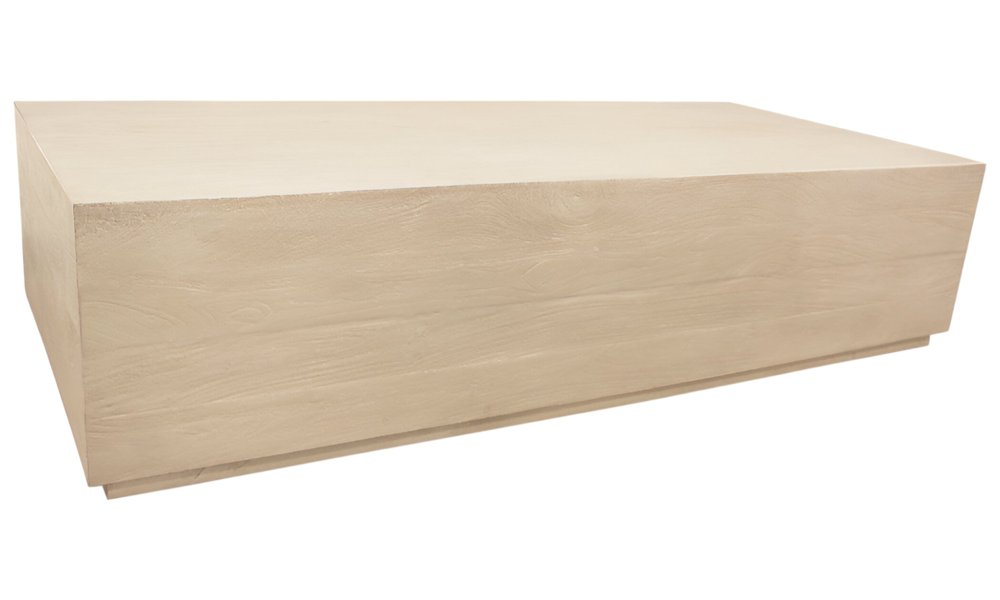72" Natural Solid Wood Distressed Coffee Table on a white background