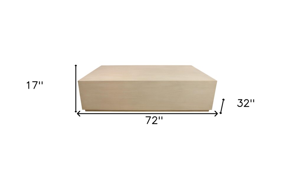 72" Natural Solid Wood Distressed Coffee Table on a white background
