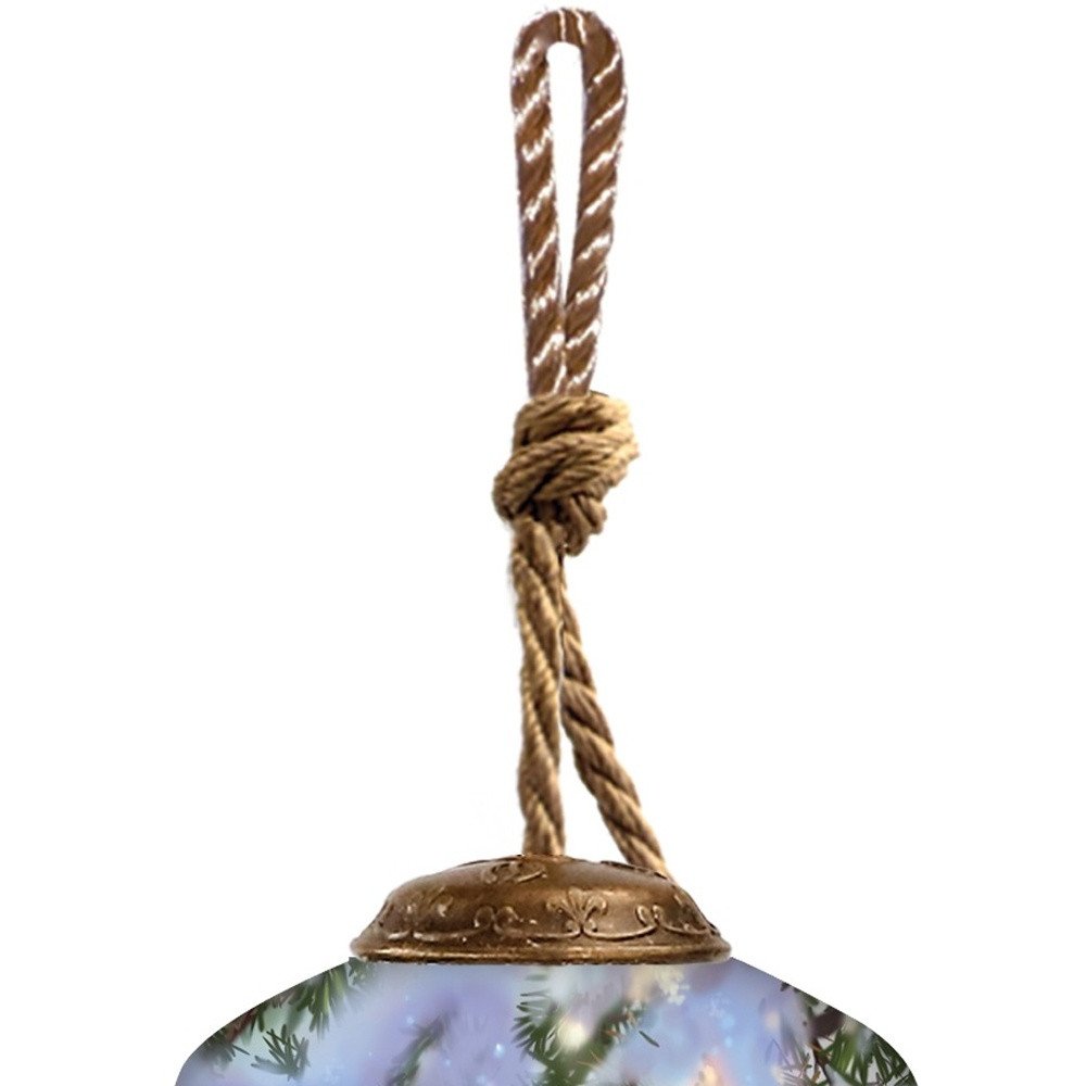 Snowy Pine Cardina Hand Painted Red And Green Glass Finial Ornament