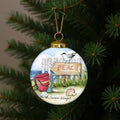 The Best Beach days Hand Painted Red Brown And Green Glass Ball Ornament