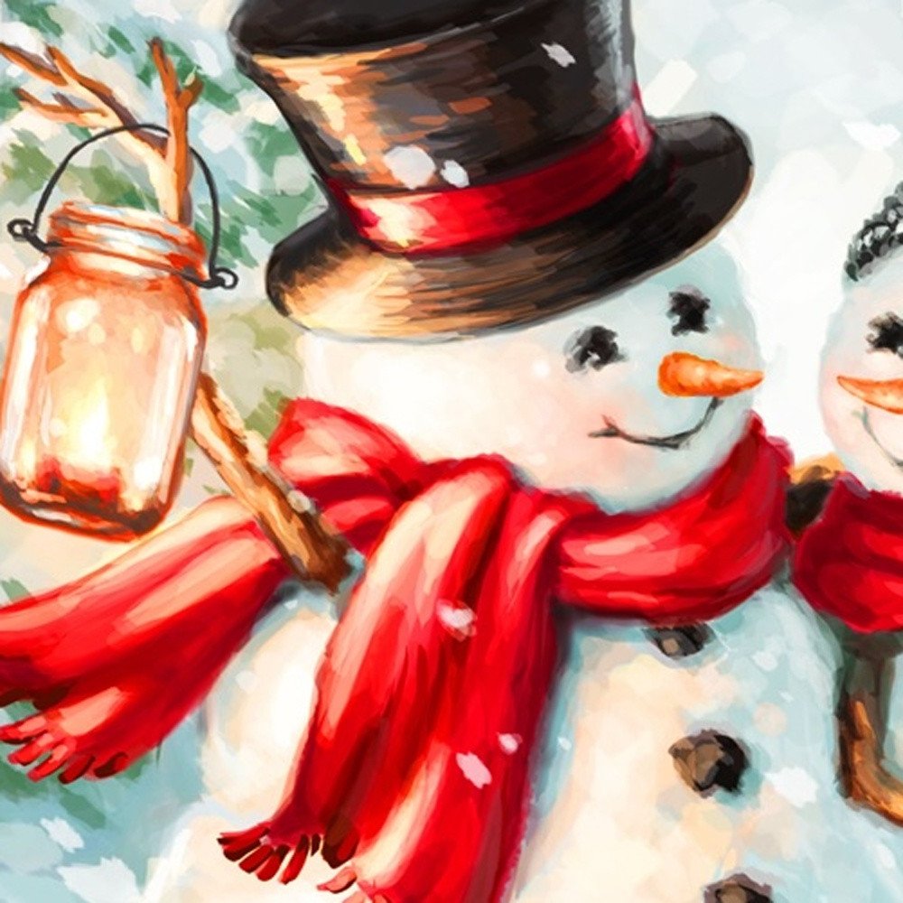 You Melt My Heart Snowman Hand Painted Red Blue And Green Glass Ball Ornament