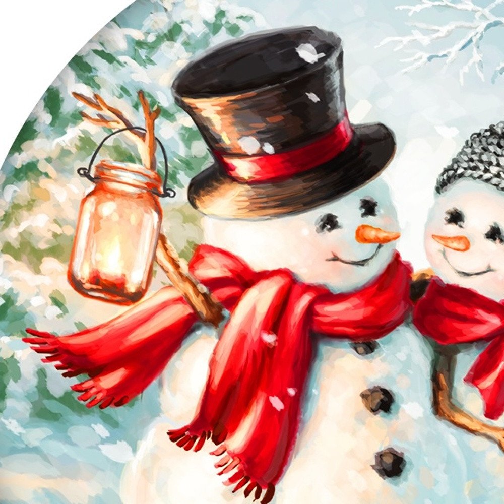 You Melt My Heart Snowman Hand Painted Red Blue And Green Glass Ball Ornament