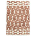 9' X 13' Rust And Ivory Wool Argyle Hand Hooked Area Rug