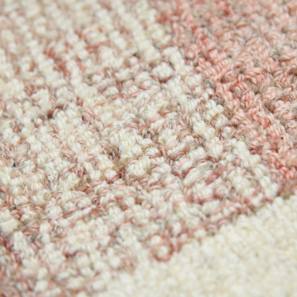 9' X 13' Pink And Ivory Wool Plaid Hand Tufted Area Rug